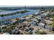 Aerial view of neighborhood near the water, with commercial buildings and boats at Lot 142 Millbank Rd., Georgetown, SC 29440