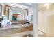 Bathroom featuring granite countertop and ample lighting at 1105 S Ocean Blvd. # 128, Myrtle Beach, SC 29577