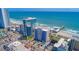 Elevated view of the Yachtsman condo complex featuring a private pier and beach at 1304 N Ocean Blvd. # S-501, Myrtle Beach, SC 29577