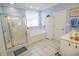 Clean bathroom with a separate shower and tub perfect for relaxation at 1427 Mcmaster Dr., Myrtle Beach, SC 29575