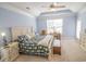Cozy bedroom with tray ceiling, ceiling fan, and a charming writing desk at 1427 Mcmaster Dr., Myrtle Beach, SC 29575
