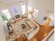 Aerial view of spacious living room with fireplace, vaulted ceilings, and open floor plan at 1427 Mcmaster Dr., Myrtle Beach, SC 29575