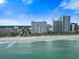 Stunning aerial view capturing the beach, ocean, and high-rise buildings for a picturesque vista at 2000 N Ocean Blvd. # 1206, Myrtle Beach, SC 29577