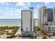 Aerial view of oceanfront high-rise condos and beach access at 2001 S Ocean Blvd. # 920, Myrtle Beach, SC 29577