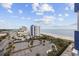 Scenic aerial view of the coastline, beach, and cityscape at 2001 S Ocean Blvd. # 920, Myrtle Beach, SC 29577