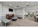 Cozy lobby lounge area with an electric fireplace, stylish furniture, and a welcoming atmosphere at 2001 S Ocean Blvd. # 920, Myrtle Beach, SC 29577