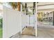 Convenient outdoor shower with white fencing, perfect for rinsing off after the beach or pool at 204 24Th Ave. N, North Myrtle Beach, SC 29582