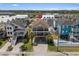 Aerial view of a multi-story home featuring a large lot, private pools, and beautiful marsh views at 221 N Waccamaw Dr., Murrells Inlet, SC 29576