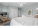 Inviting bedroom with a full bed, soft blue walls, and comfortable furniture at 221 N Waccamaw Dr., Murrells Inlet, SC 29576
