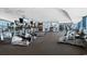 Spacious gym with modern cardio machines, mirrored walls, and serene views, perfect for an invigorating workout at 300 N Ocean Blvd. # 128, North Myrtle Beach, SC 29582