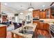 Gourmet kitchen with granite countertops, stainless steel appliances and elegant lighting fixtures at 315 14Th Ave. N, Surfside Beach, SC 29575