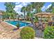 Beautiful backyard pool with outdoor dining area, lounge chairs, and lush landscaping for entertaining at 315 14Th Ave. N, Surfside Beach, SC 29575