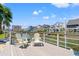 Dockside deck area with canal views offering a tranquil waterfront experience at 325 N 58Th Ave. N, North Myrtle Beach, SC 29582