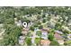 Aerial view of neighborhood homes surrounded by lush greenery and golf course at 3533 Lighthouse Way, Myrtle Beach, SC 29577