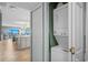A laundry closet with stacked washer and dryer inside a condo at 517 S Ocean Blvd. # 705, North Myrtle Beach, SC 29582
