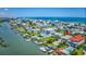 Beautiful aerial view of a coastal community with stunning waterfront homes and ocean views at 624 Dogwood Dr. S, Garden City Beach, SC 29576