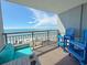 Comfortable balcony with Adirondack chairs and ocean view at 7200 N Ocean Blvd. # 1160, Myrtle Beach, SC 29572