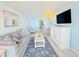 Inviting living room with modern furnishings and blue accents at 7200 N Ocean Blvd. # 1160, Myrtle Beach, SC 29572