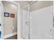 Modern stand up shower with a glass enclosure and neutral colored walls at 8013 Wacobee Dr., Myrtle Beach, SC 29579
