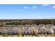 Expansive aerial view showcasing a neighborhood of townhomes surrounded by lush greenery and a distant cityscape at 864 Barn Owl Ct. # 864, Myrtle Beach, SC 29579