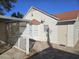Backyard area with lattice-covered patio and access door at 927 Edge Dr., North Myrtle Beach, SC 29582
