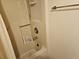 Bathroom with shower, updated fixtures, and storage space at 927 Edge Dr., North Myrtle Beach, SC 29582