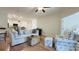 Comfortable living room with wood floors, cozy seating, and tasteful decor at 130 Puffin Dr. # 2B, Pawleys Island, SC 29585