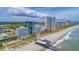 Aerial view of a beachfront resort with beautiful blue ocean and sandy beach at 1304 N Ocean Blvd. # S-801, Myrtle Beach, SC 29577