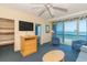 Bright living room with a view to bunk room featuring ocean views at 1304 N Ocean Blvd. # S-801, Myrtle Beach, SC 29577