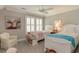 Bright bedroom with two twin beds and stylish decor, perfect for Gathering or guests at 226 Red Tail Hawk Loop, Pawleys Island, SC 29585