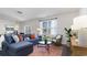 Comfortable living room featuring a blue sectional, stylish rug, and bright natural light at 3530 Ashridge Way, Conway, SC 29526