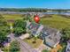 Aerial view of a coastal community featuring marsh views and waterway access at 4490 Barcelona Ln., Little River, SC 29566