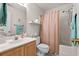 Well-maintained bathroom with vanity sink, toilet, and shower-tub combo, offering essential amenities at 493 White River Dr. # 28-D, Myrtle Beach, SC 29579