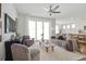 Cozy living room with a ceiling fan, plush seating, and plenty of natural light at 512 9Th Ave. S, North Myrtle Beach, SC 29582