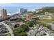 An aerial view of the Mariners Cove community including buildings, creek, and a distant view of the ocean at 9501 Shore Dr. # B-224, Myrtle Beach, SC 29572