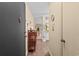 Hallway featuring decoratively decorated walls and luxury vinyl plank flooring at 9501 Shore Dr. # B-224, Myrtle Beach, SC 29572