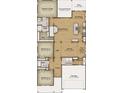 Detailed floor plan showcasing layout of home with owner's suite, bedrooms, kitchen, garage and covered porch at 1228 Colusa Ct., Little River, SC 29566