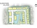 Sunnyside Village site plan showing building locations and a pond at 81 Delray Dr. # 3-D, Murrells Inlet, SC 29576