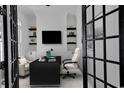 Stylish home office featuring built-in shelves and a large desk at 2844 Mcleod Ln., Myrtle Beach, SC 29588