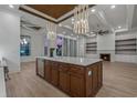 Modern kitchen with island, stainless steel appliances and custom cabinetry at 933 Bluffview Dr., Myrtle Beach, SC 29579