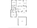 Detailed floorplan showcasing the layout of the home with dimensions for the primary bedroom, living room, and kitchen at 213 Birkdale Ln., Myrtle Beach, SC 29588