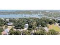 An aerial view of the property shows proximity to water and the surrounding neighborhood at 590 Collins Ave., Murrells Inlet, SC 29576