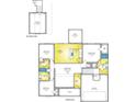 Layout of main and second level showcasing kitchen, bedrooms, living spaces, and garage at 1581 Highway 701 South, Loris, SC 29569