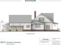 The left side elevation showing details for optional garage and home design at Lot 3 Makepeace Pl., Pawleys Island, SC 29585