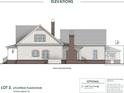 The right side elevation showcasing window placements, roof lines, and included optional garage at Lot 3 Makepeace Pl., Pawleys Island, SC 29585