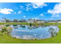 Scenic view of the pond reflecting the blue sky surrounded by manicured grounds in a neighborhood at 133 Junco Circle, Longs, SC 29568