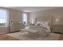 Serene main bedroom with soft textures, large windows, and elegant décor at 4009 Braid Ct., Myrtle Beach, SC 29588