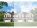 Brick and siding townhome with a two-car garage and green lawn at 866 Foxtail Dr. # C-34, Longs, SC 29568