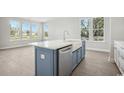 Kitchen island with quartz countertop, stainless steel dishwasher and sink, and scenic backyard views at 2620 Hillbourne Loop, North Myrtle Beach, SC 29582