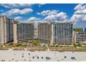 Aerial view of the Beach Cove Resort, showcasing its beachfront location and multiple pools at 4800 S Ocean Blvd. # 1219, North Myrtle Beach, SC 29582